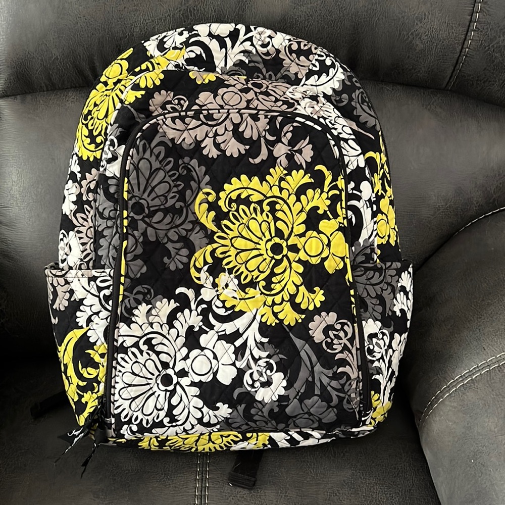 Vera Bradley Baroque Black Gray Yellow Cotton